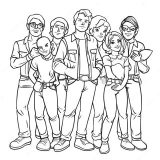 Enhypen Members Group Coloring Page 69044-55348