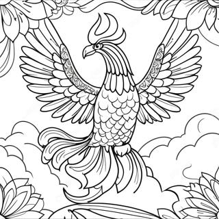 Majestic Phoenix Rising Coloring Page 6917-5631