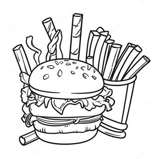 Whataburger With Fries Coloring Page 69184-55459