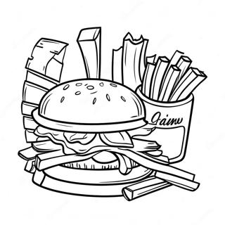 Whataburger With Fries Coloring Page 69184-55460