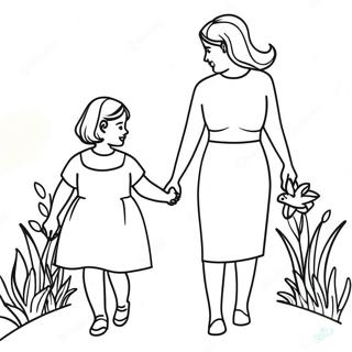 Mom And Daughter Coloring Pages