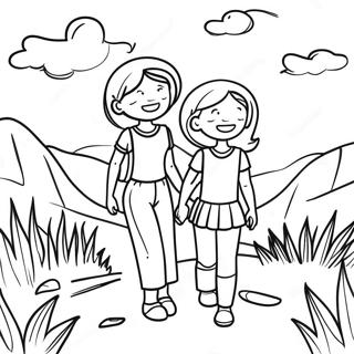 Adventurous Mom And Daughter In Nature Coloring Page 6957-5661