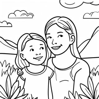 Adventurous Mom And Daughter In Nature Coloring Page 6957-5663