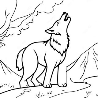 Majestic Howling Wolf Coloring Page 6967-5669