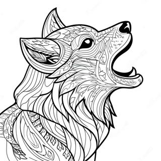 Majestic Howling Wolf Coloring Page 6967-5670