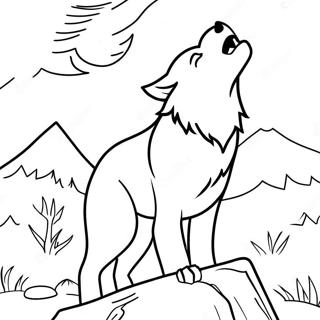 Majestic Howling Wolf Coloring Page 6967-5672