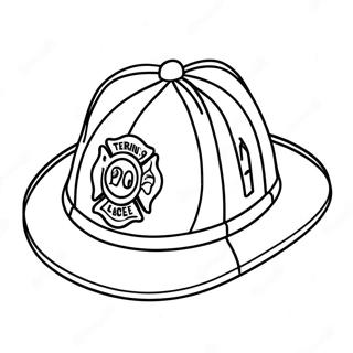 Bright Red Fireman Hat Coloring Page 69804-55957