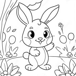 Cute Rebecca Rabbit In A Garden Coloring Page 69954-56069