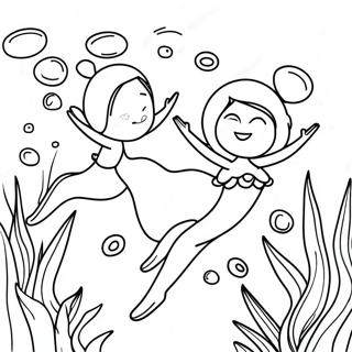 Mako Mermaids Swimming Together Coloring Page 70174-56247