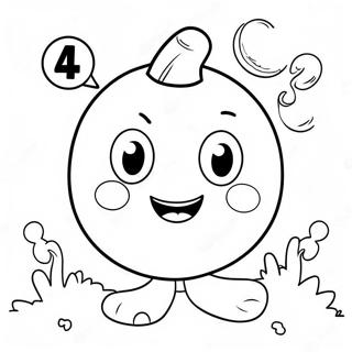 Cute Number 4 With Smiley Face Coloring Page 70204-56269