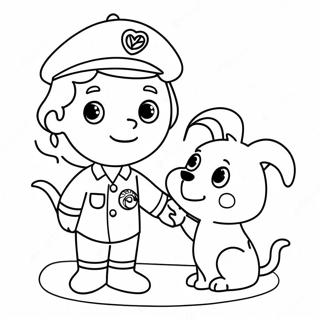 Cute Vet With Animals Coloring Page 7037-5723