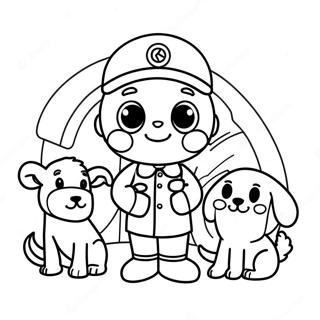 Cute Vet With Animals Coloring Page 7037-5724