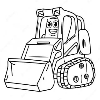 Cute Skid Steer With Happy Face Coloring Page 7047-5736