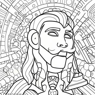 Pixelated Hero Coloring Page 712-568