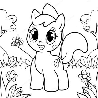 Cute Apple Bloom In A Garden Coloring Page 71954-57660