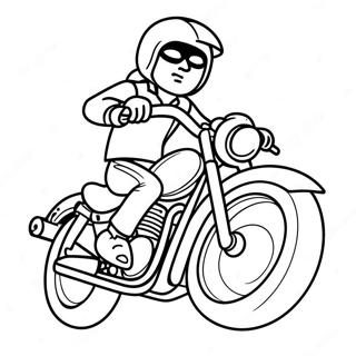 Chase In His Cool Motorcycle Coloring Page 72393-58002
