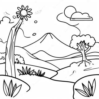 Minimalist Nature Scene Coloring Page 7336-5959