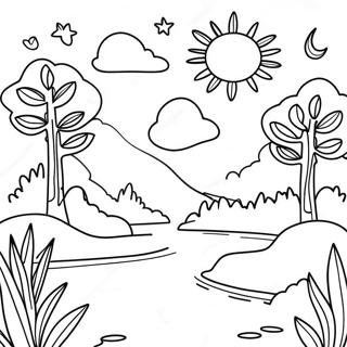 Minimalist Nature Scene Coloring Page 7336-5960