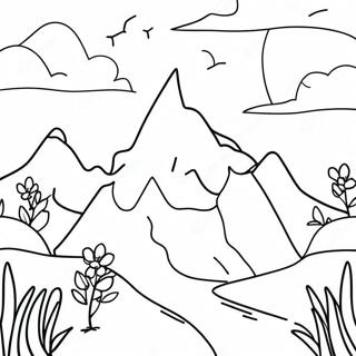 Minimalist Nature Scene Coloring Page 7336-6053