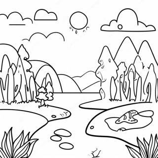 Minimalist Nature Scene Coloring Page 7336-6054