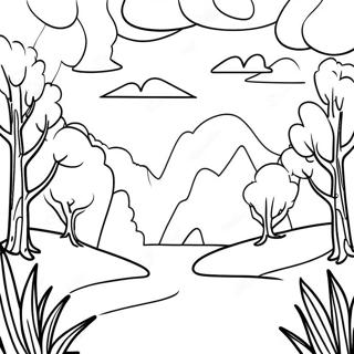 Minimalist Nature Scene Coloring Page 7336-6055