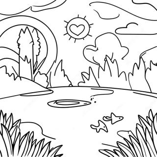 Minimalist Nature Scene Coloring Page 7336-6056