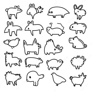 Minimalist Animal Silhouettes Coloring Page 7337-5961