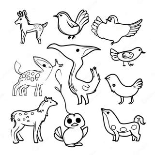 Minimalist Animal Silhouettes Coloring Page 7337-5962