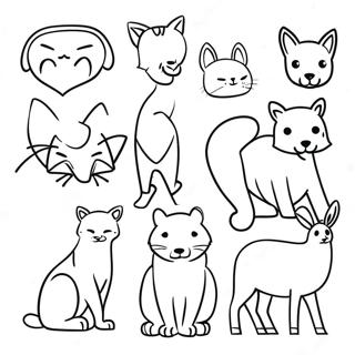 Minimalist Animal Silhouettes Coloring Page 7337-5963