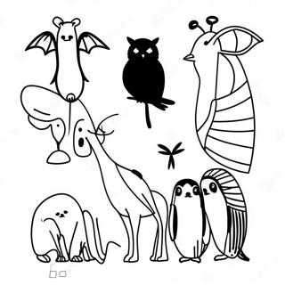 Minimalist Animal Silhouettes Coloring Page 7337-6057