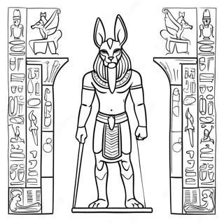 Anubis With Hieroglyphics Coloring Page 73513-58900
