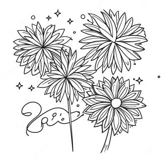 Festive New Year 2024 Fireworks Coloring Page 7397-6106