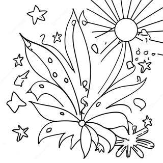 Festive New Year 2024 Fireworks Coloring Page 7397-6108