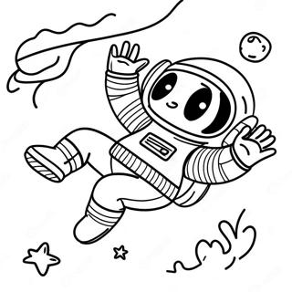 Cute Astronaut Floating In Zero Gravity Coloring Page 74153-59412