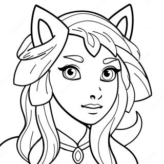 Wolf Anime Girl With Flowing Hair Coloring Page 751-615