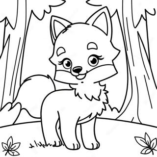 Cute Wolf Anime Girl In A Forest Coloring Page 752-611