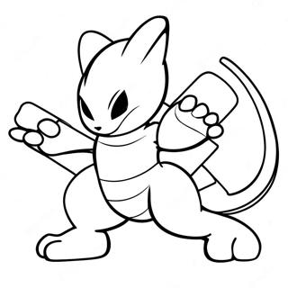 Mewtwo In Battle Pose Coloring Page 772-619