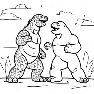 Godzilla Vs Kong Coloring Pages