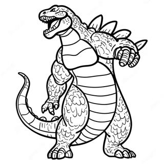 Godzilla Roaring Fiercely Coloring Page 7797-6418