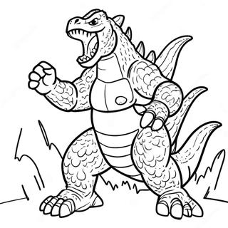 Godzilla Roaring Fiercely Coloring Page 7797-6419