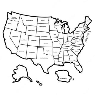 Usa Map Coloring Page 8016-6591