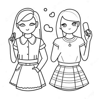 Cute Bff Tumblr Girl Outfits Coloring Page 8257-6777