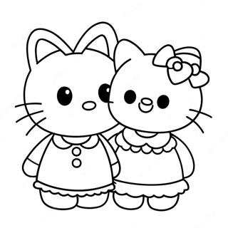 Hello Kitty And Dear Daniel Coloring Page 8346-6844