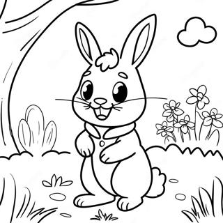 Cute Peter Rabbit In The Garden Coloring Page 9257-7562