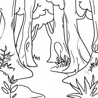 Vibrant Forest Ecosystem Coloring Page 9287-7598