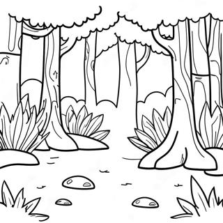 Vibrant Forest Ecosystem Coloring Page 9287-7599