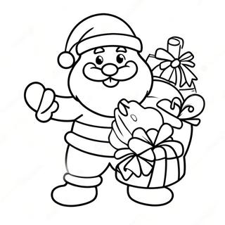 Jolly Santa With Gifts Coloring Page 92-78