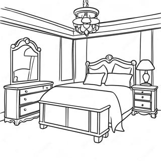 Colorful Bedroom Furniture Coloring Page 9377-7661