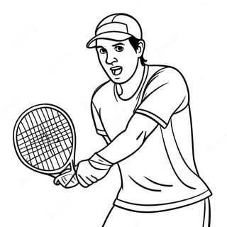 Tennis Player Serving Ball Coloring Page 9476-7738