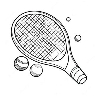 Tennis Racket And Ball Coloring Page 9477-7735